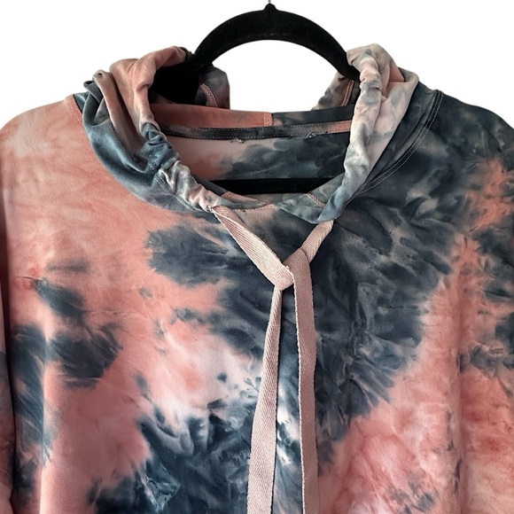 KYODAN | NWOT TIE-DYED SOFT JERSEY LOUNGE CROP OVERSIZED HOODIE | MEDIUM - Picture 2 of 9